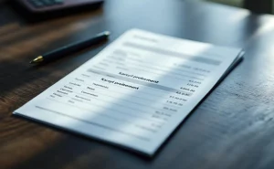 Un relevé bancaire affichant le logo de Karsyl est présenté sur une table.